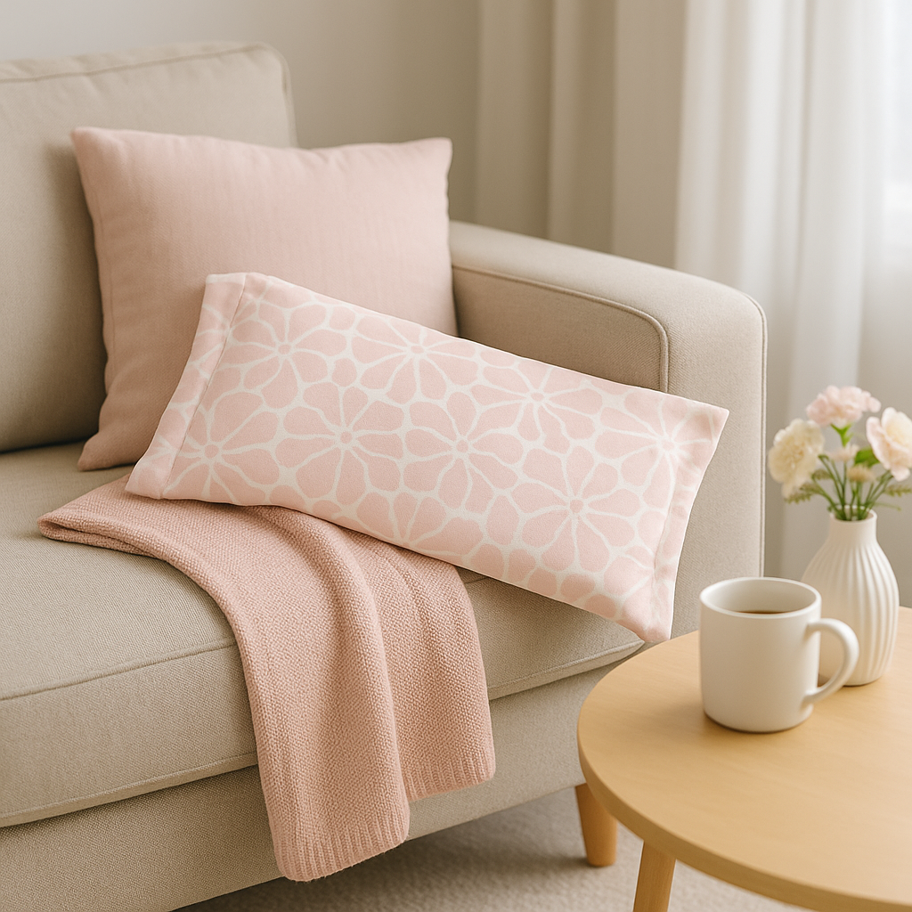 Annabel Trends Linen Heat Pillow – Pink Petal Floral