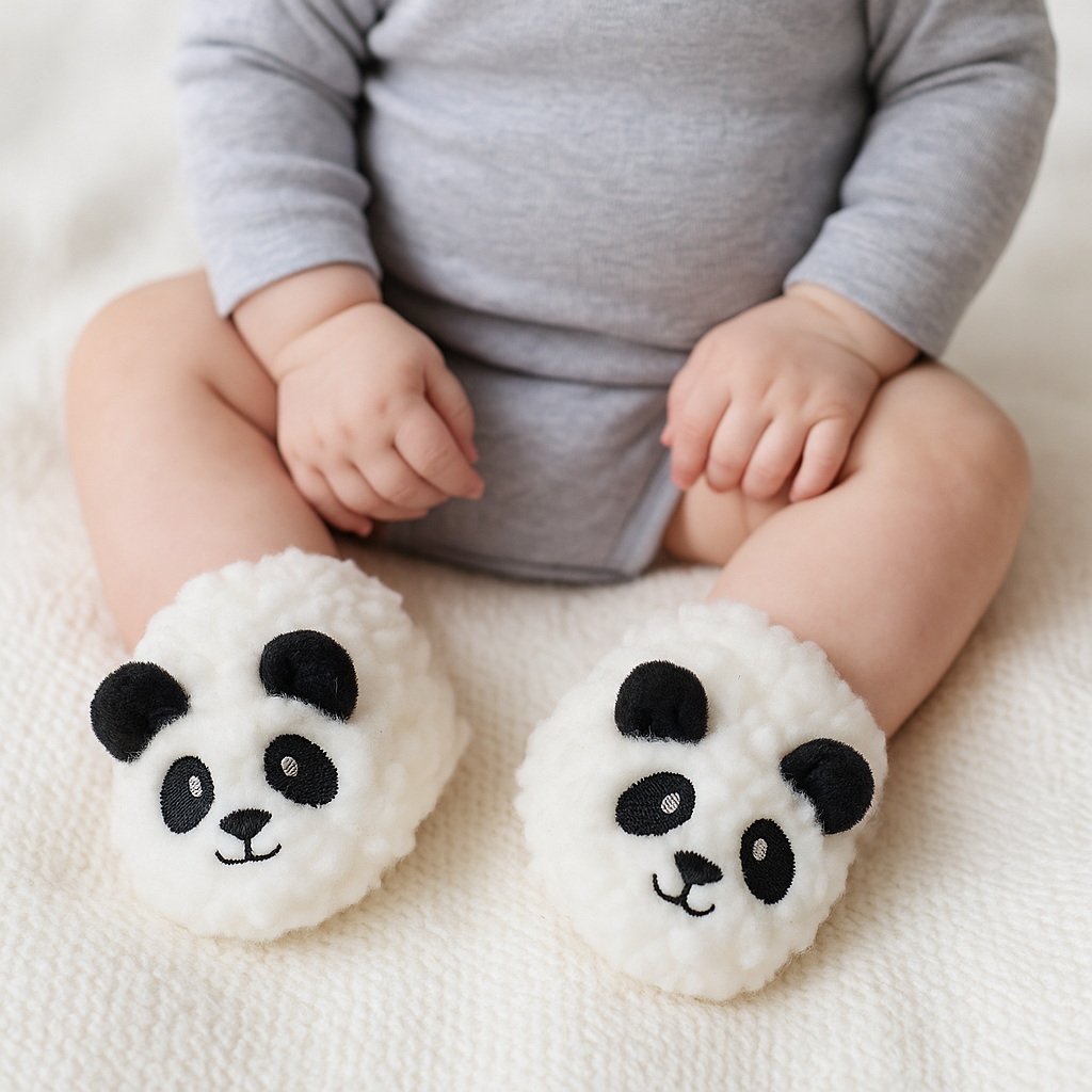 Slumbies! Baby Booties – Panda Face (0–3 Months)