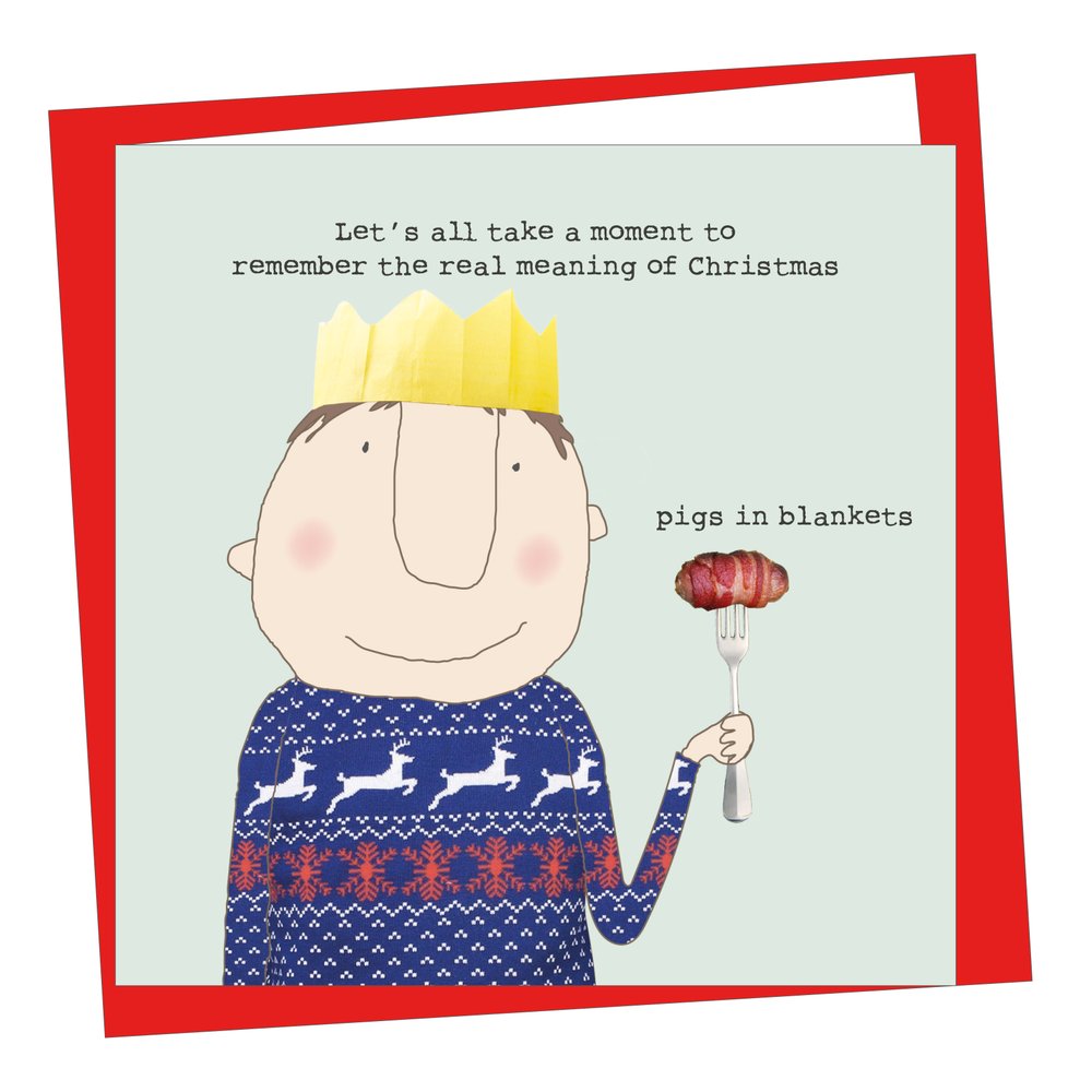 Rosie Made A Thing Christmas Card - Pigs In Blankets