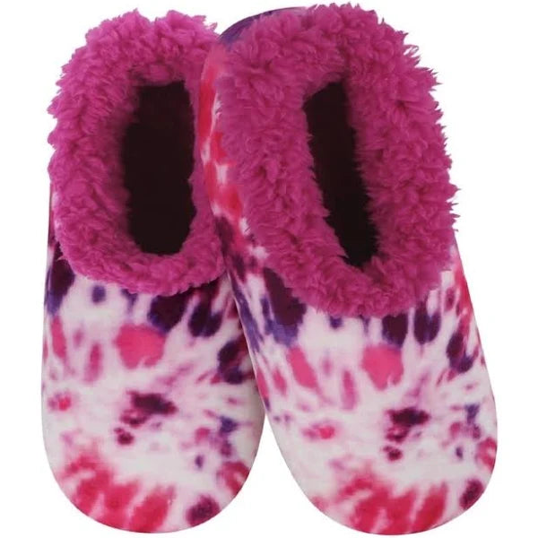 Slumbies! Plush Slippers – Pink Leopard Print (Womens Small 5–6)