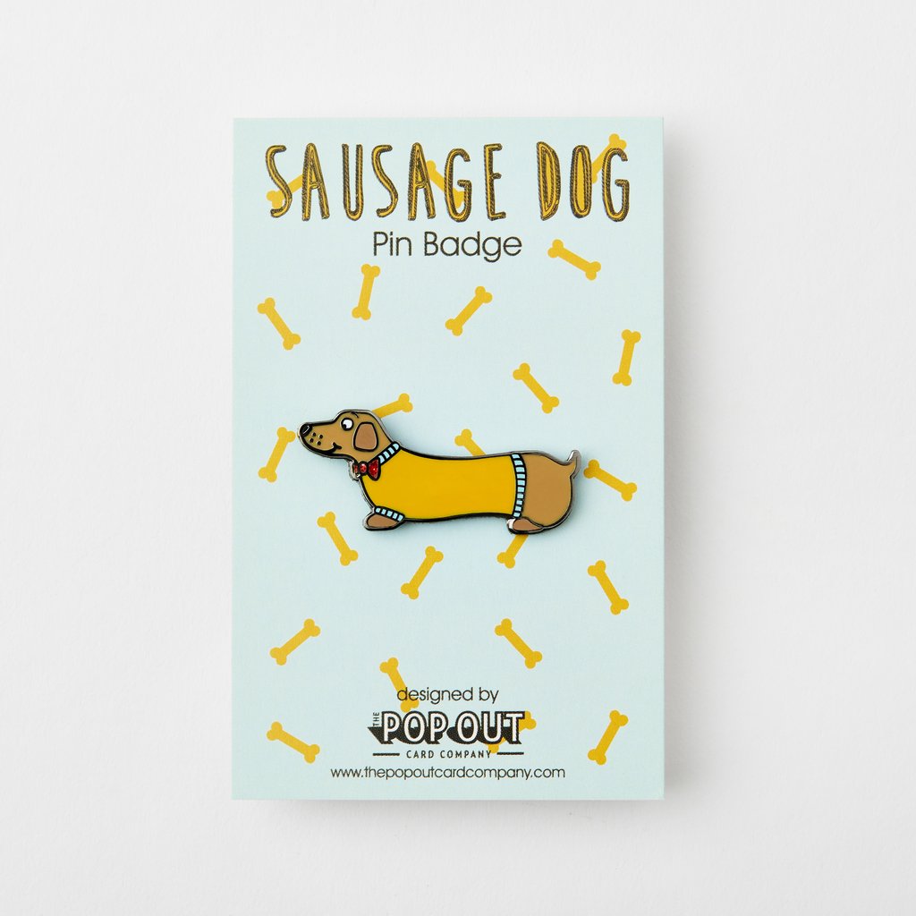 SAUSAGE DOG ENAMEL PIN BADGE