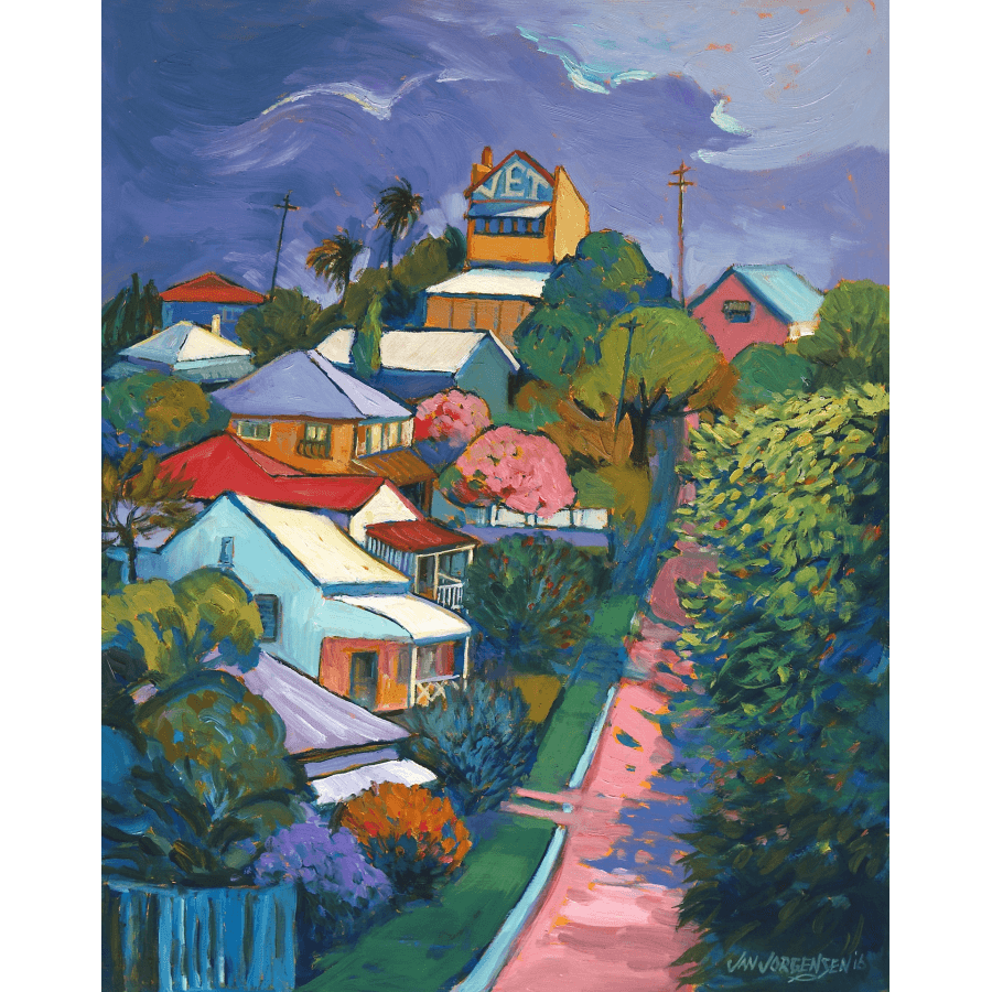 Passing Storm, Jay Street, Red Hill 7/80 (framed white)