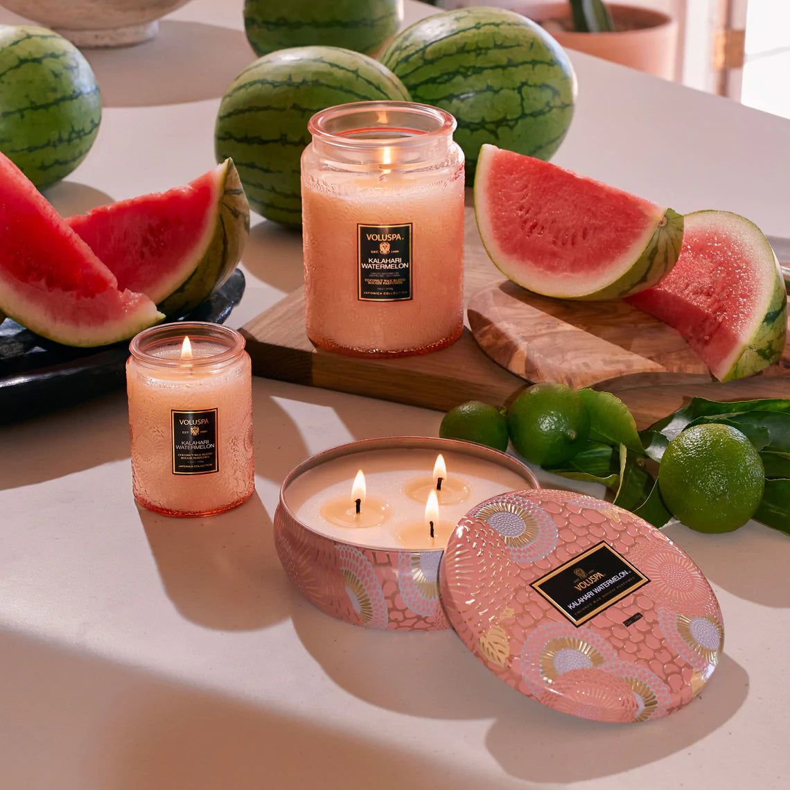 Voluspa Kalahari Watermelon
Sustainable Luxury Candles
Elegant Home Décor Candle