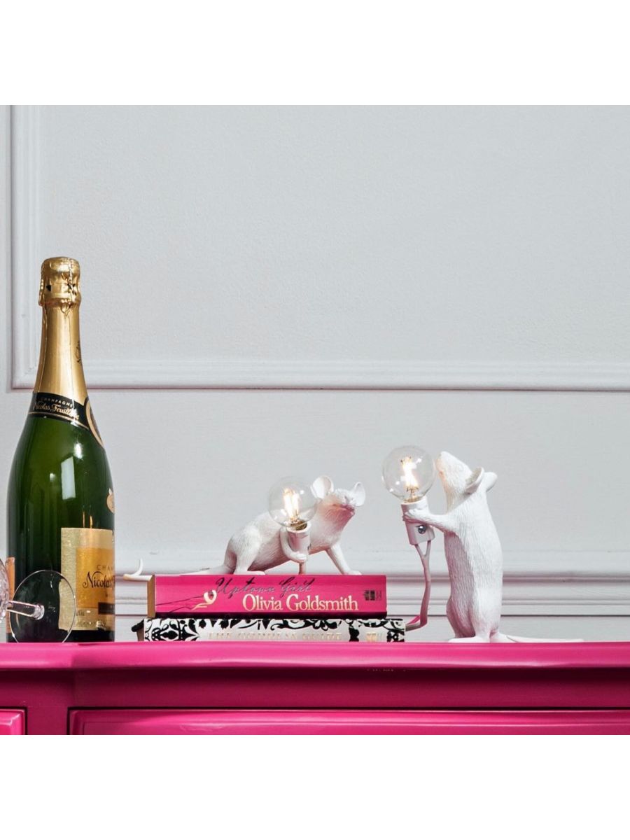 Mouse Lamp Lie down White