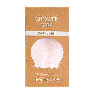 Shower Cap - Linen - Pink Petal Floral