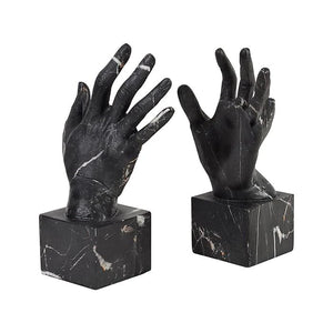 Chapel Resin Black Marble Hand Bookends