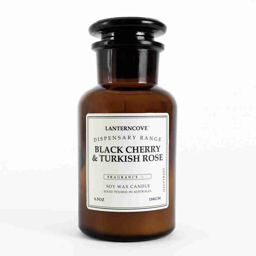 Lanterncove - Dispensary – 6.5 oz Soy Wax Candle – Black Cherry & Turkish Rose