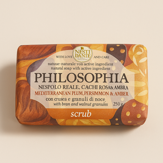 Nesti Dante PHILOSOPHIA – Mediterranean Plum, Persimmon & Amber Scrub Soap