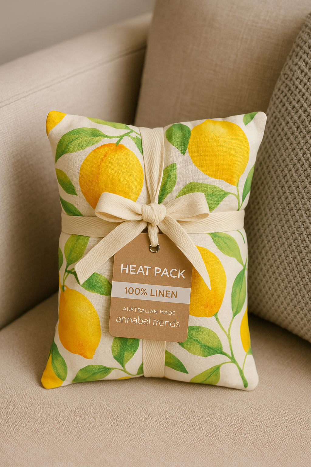 Lemon Linen Heat Pack – 100% Pure Linen | Australian Made