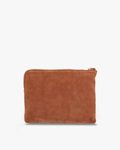 Paige Clutch - Gingerbread Suede