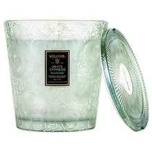 Load image into Gallery viewer, VOLUSPA WHITE CYPRESS 3 WICK HEARTH CANDLE
