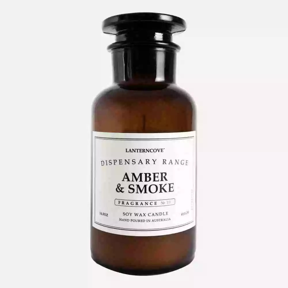 Lanterncove - Dispensary – 14.5 oz Soy Wax Candle – Amber + Smoke