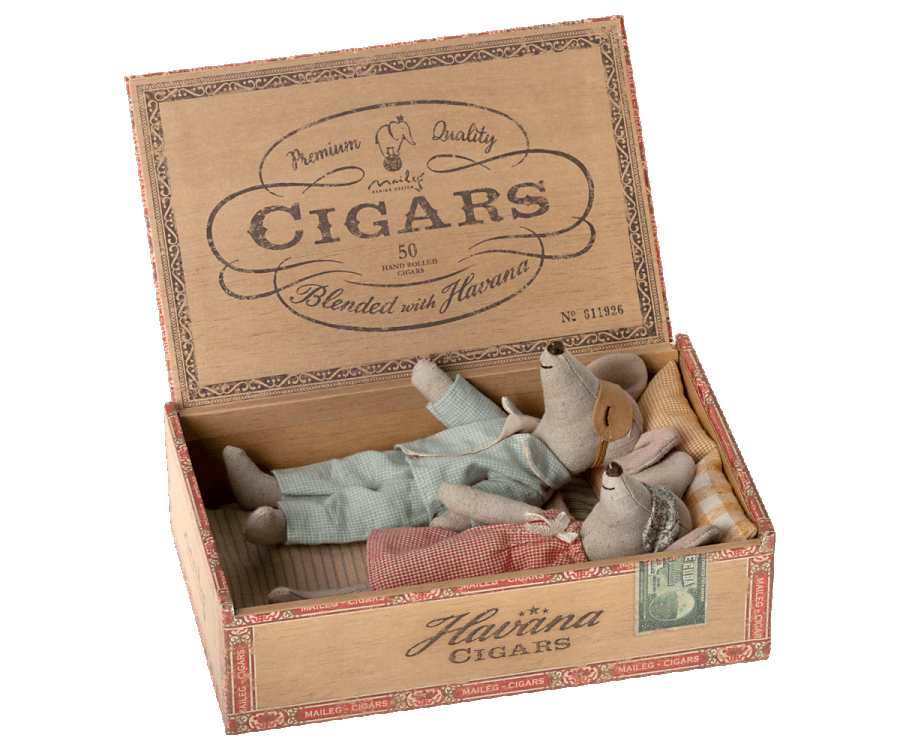 Last one left - Mum and dad mice in cigarbox