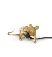 画像をギャラリービューアに読み込む, Seletti mouse table lamp Gold

